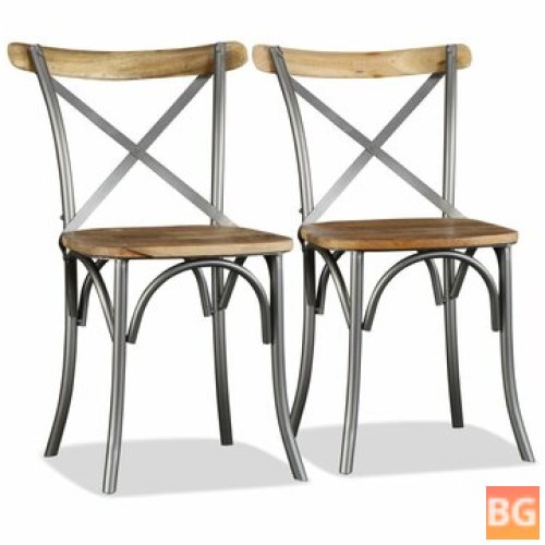 2-Piece Dining Chairs with Wood Grain