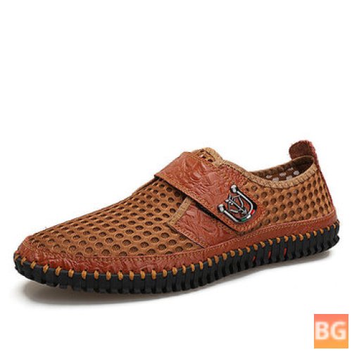 Honeycomb Mesh Loafers with Hook Loop - Casual Shoes
