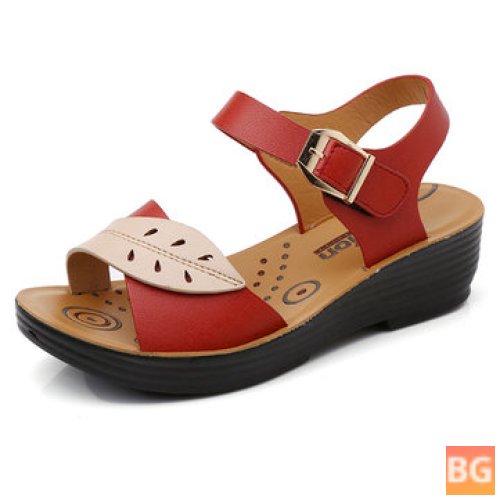 Women's Shoes with a Comfortable Buckle and Wedges