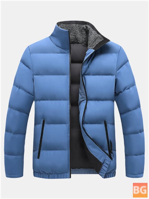 Windproof warm stand collar for men