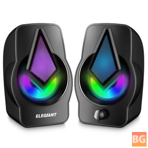 2.0 Speakers for PC - Volume Control with LED Light