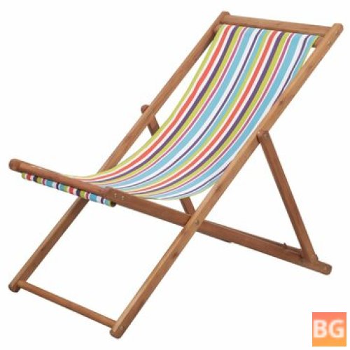 Beach Chair with Fabric and Wooden Frame