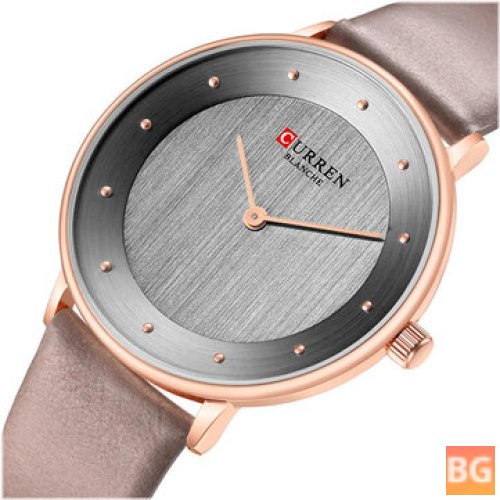 Quartz Watch with Leather Band - Casual Style