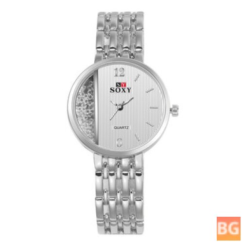 Watch with Crystal and Stainless Steel Case - Casual Style