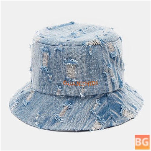 Unisex Denim Letter Pattern Embroidery Hat