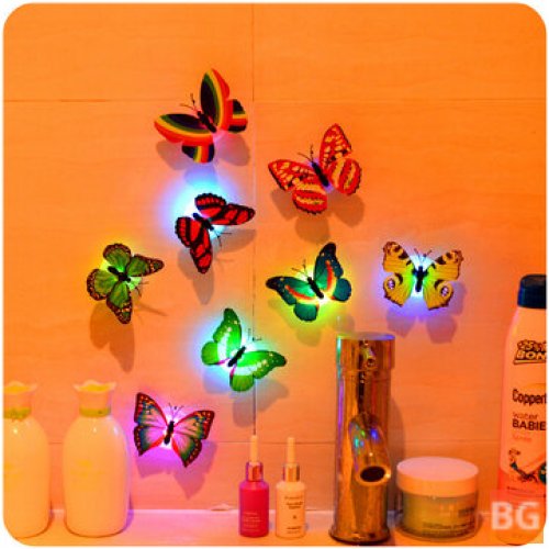 Beautiful Butterfly LED Night Light with Suction Decor Sticker