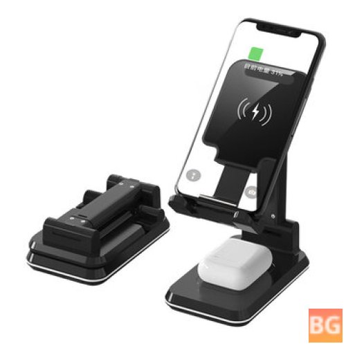 Bakeey Wireless Charging Pad - 10W - Dual Coils - Charging Stand - Earbuds Holder - Tablet Holder - iPhone 11/iPad Pro 2020