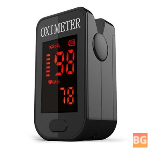 Black LED Finger Pulse Oximeter - 1 Minute Saturation Monitor Pulse Heart Rate Blood Oxygen SPO2 Monitor