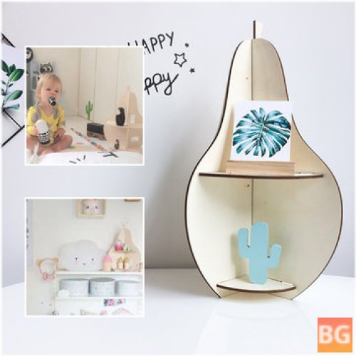 Wooden Rack for Displaying Craft Shelf Home Decorations - Pear-shaped