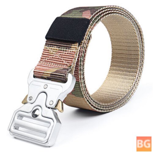 Belt with Silver Buckle and Canvas
