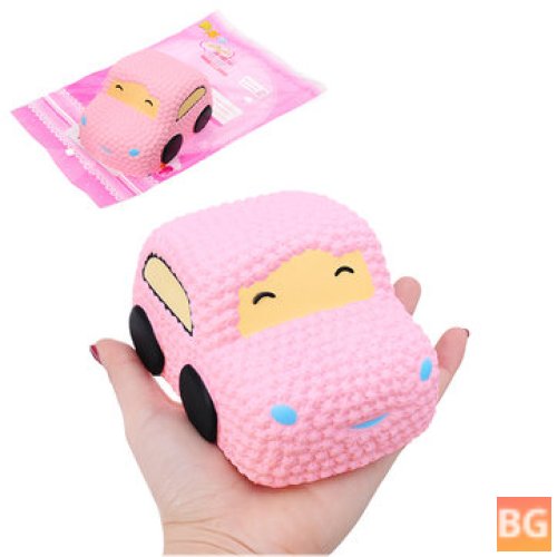 Squishy Car Racer Toy - Pink Cake Soft Slow Rising Scented Squeeze Bread