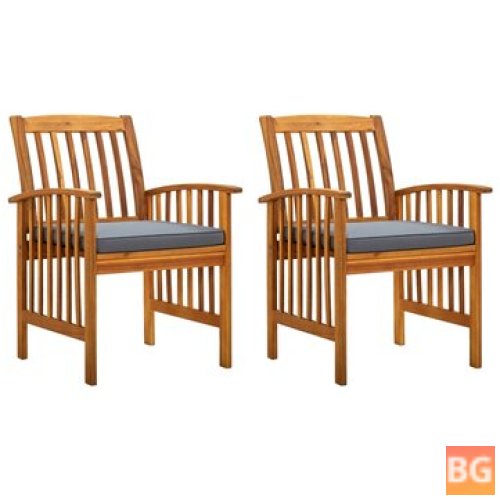 Dining Chairs with Cushions - Solid Acacia Wood