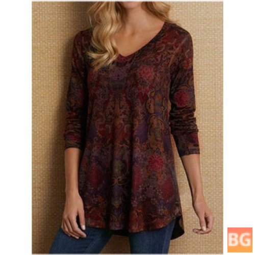 Casual Blouse With V-neck Neckline