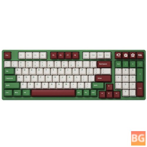 3098DS Matcha Red Bean Keycap Gaming Keyboard with Type-C Wiring and Gateron Switch