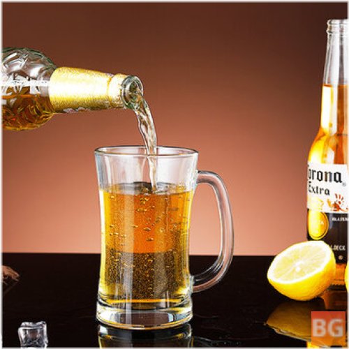 Crystal Handle Mug for Home, Club, Bar Parties - Large Capacity & Thick Glass