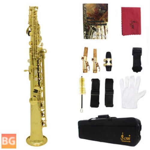 Soprano Saxophone with Woodwind Case and Key Carve Pattern