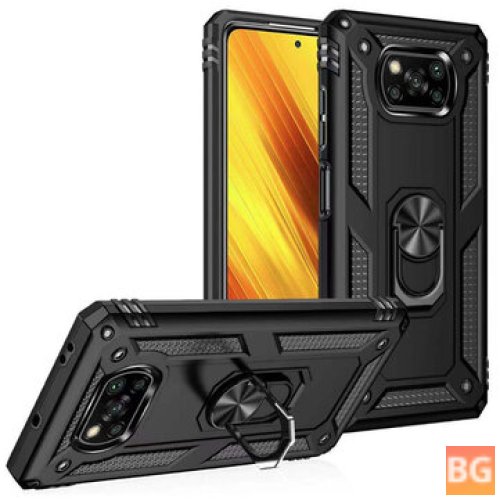Bakeey for POCO X3 PRO / POCO X3 NFC Case Shockproof Magnetic with 360 Rotation Finger Ring Holder Stand