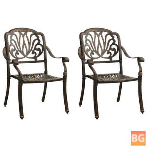2-Piece Cast Aluminum Garden Chairs