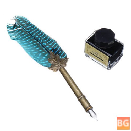 Feather Pen with Ink Bottle - 15ml