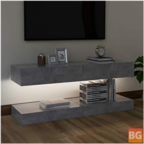 TV Cabinet with LED Lights - Gray 23.6