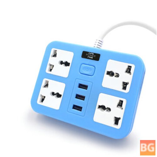 Home Office Power Strip with 3 USB Ports, 4 Outlets, and a Hub