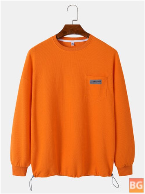 Pullover Sweatshirt with a Cotton Hem