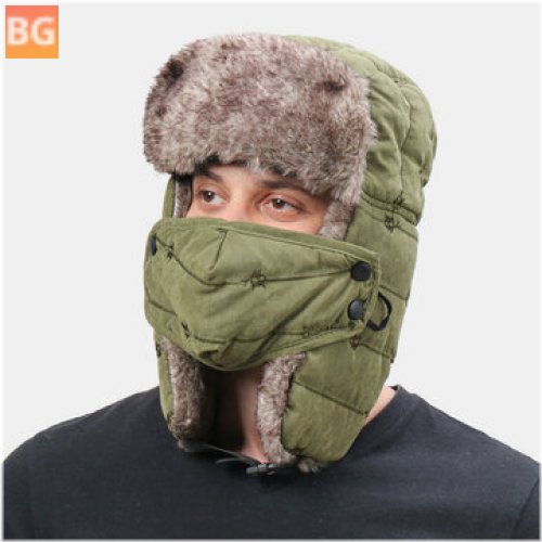 Warm Windproof Ear Face Protection for Men Outdoor Trapper Hat