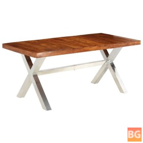Table with a solid wood top and a sheesham finish