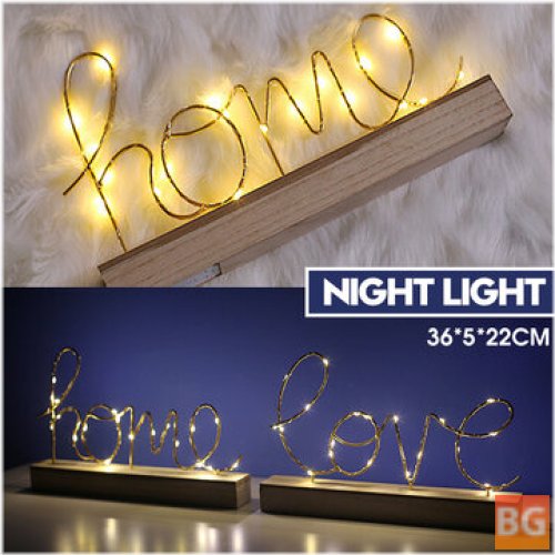 Wooden Love LED Night Lamp