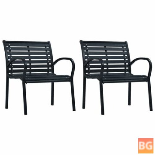 Black Garden Chairs with Steel Legs