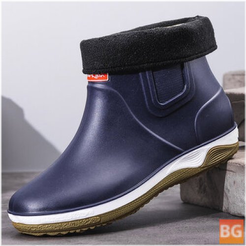 Rain Boot for Men - Warm Lining, Soft Sole, Slip-On