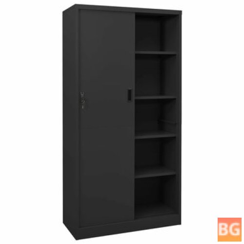 Steel Office Cabinet with Sliding Doors