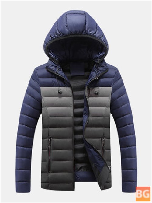 Zipper Puffer Jacket with Contrast Color