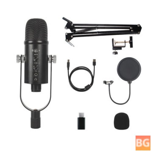 BM-86 Condenser Microphone with Noise Reduction - Built-in Sound Card for YouTube Broadcasting