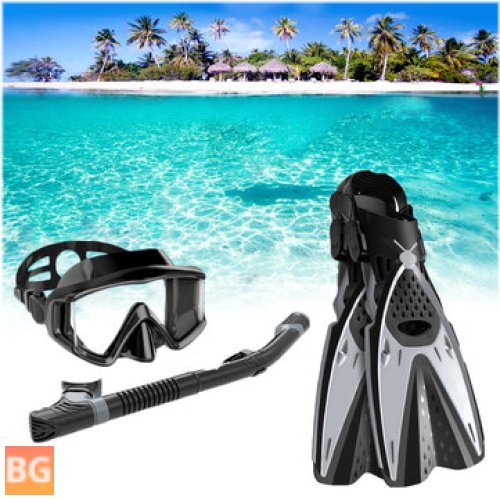 HHAOSPORT Snorkel Set with Goggles, Breathing Tube, and Fins