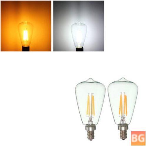 E12 LED filament light bulb with white light, 110V compatible