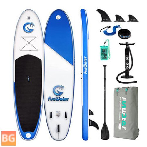 FunWater Inflatable SUP paddle board - 335 x 82 x 15 cm - 150 kg - backpack - with adjustable paddle pump