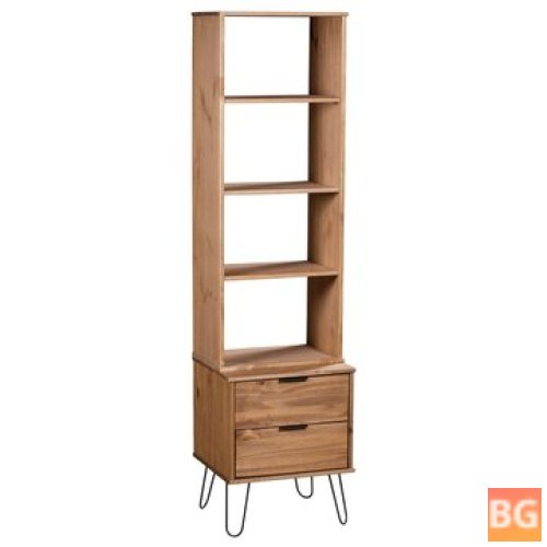 Light Wood Book Cabinet with Solid Pine Wood