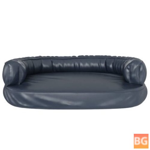 Dog Bed - Ergonomic Foam - 88x65 cm - Artificial Leather - Dark Blue