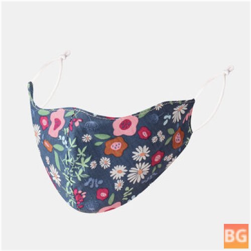 Floral Face Shield Printed Cotton Mask