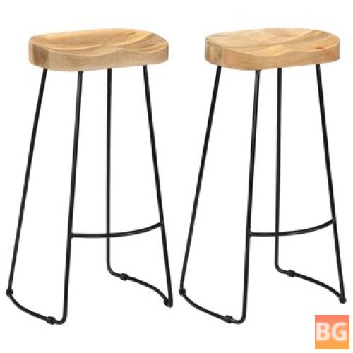 2-Piece Gavin Bar Stool with Mango Wood