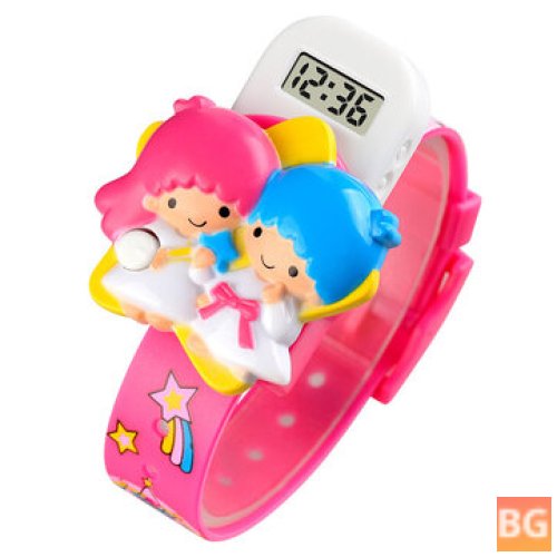 Cute Baby Cartoon LED Display Watch - Fashionable for Kids