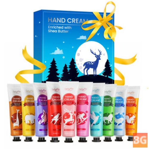 10-Piece Fast-Absorbing Hand Cream Gift Set with 10 Flavors