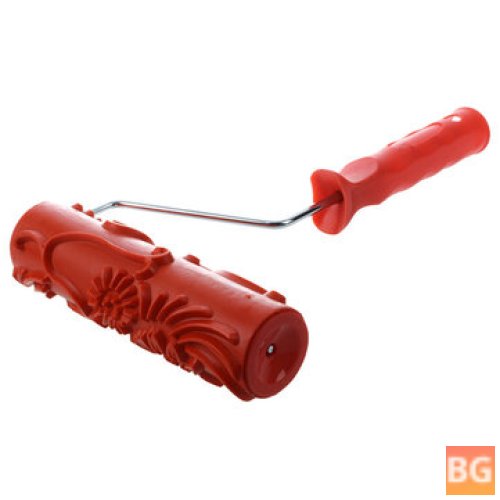 HC-16 Embossed Flower Desigh Paint Roller - With Plastic Handle