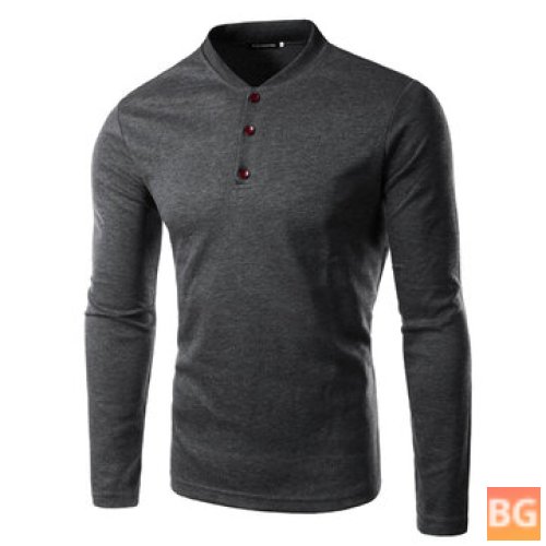 Henley Shirt with a Solid Color