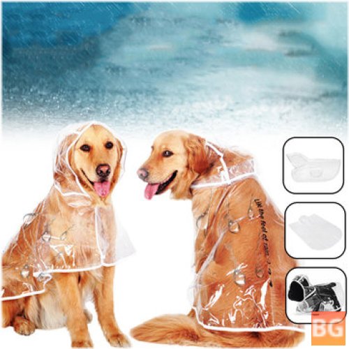 Waterproof Dog Raincoat with Hood - PVC