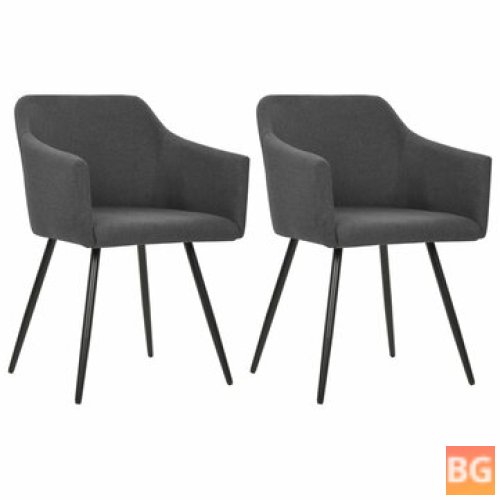 2-Piece Fabric Chairs in Dark Gray