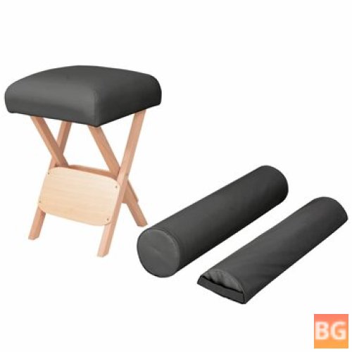 Seat with 12 cm thick seat and 2 bolsters foldable black
