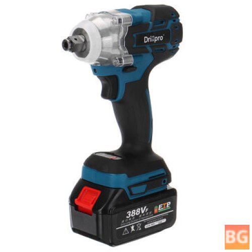 Drillpro 388VF 520N.m Brushless Electric Cordless Impact Wrench - 1/2 inch Drill Driver