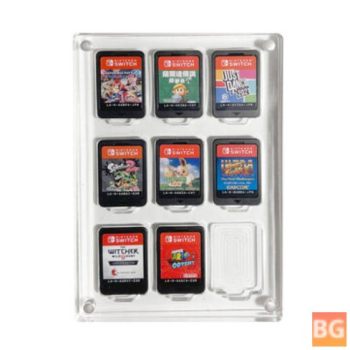 Nintendo Switch Game Card case with 9 Slot Holder and Protective Shockproof Display Cabinet